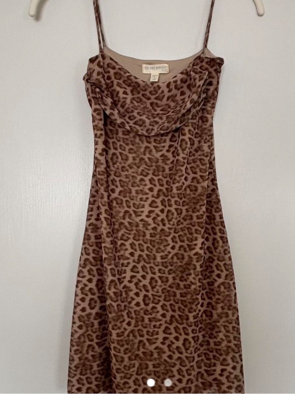See You Monday Leopard Print Cowl Neck Mini Dress - Brown